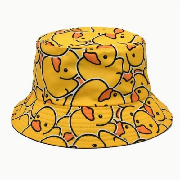 Rubber Duck Reversable Bucket Hat Yellow and Black NWT - Picture 2 of 4